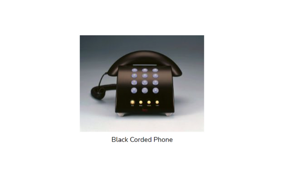 black corded phone