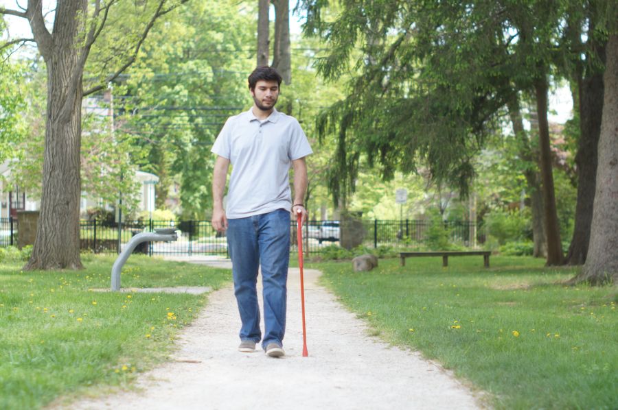 man with cane
