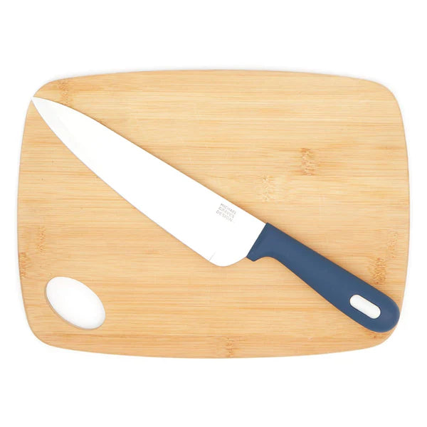 Comfortable Grip 8 Inch Stainless Steel Chef Knife, Indigo