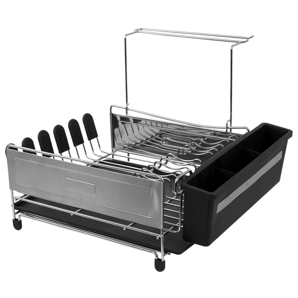 Deluxe Extra Large Capacity Stainless Steel Dish Rack with Wine Glass ...