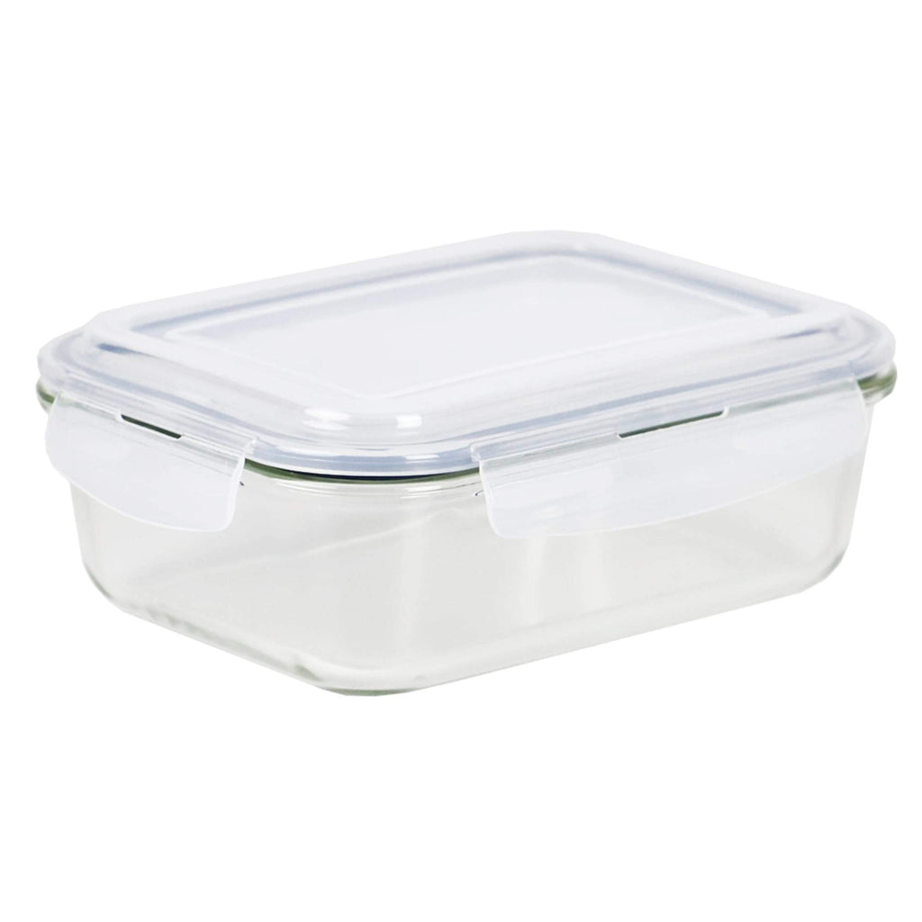 Michael Graves Design 51 Ounce High Borosilicate Glass Rectangle Food  Storage Container with Indigo Rubber Seal, FOOD PREP