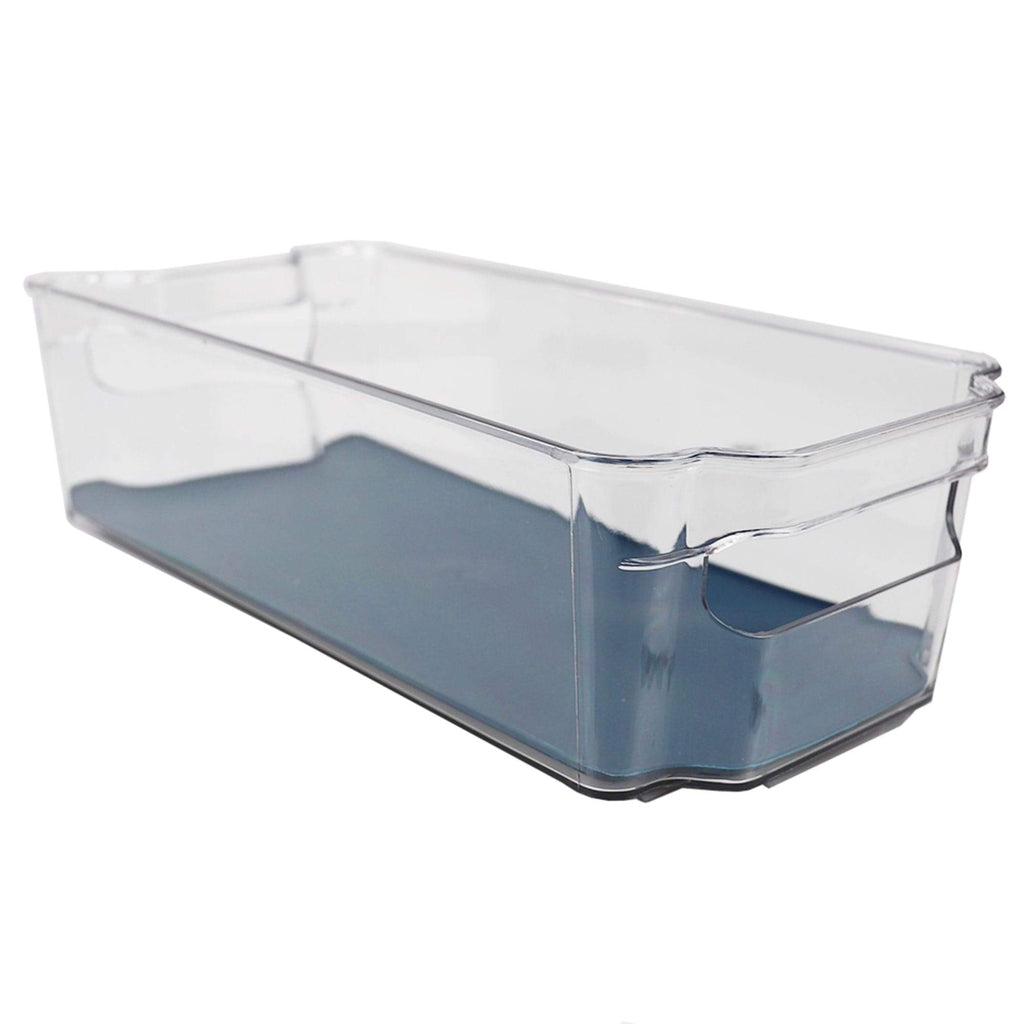 Michael Graves Design 14.75 x 4.25 Fridge Bin with Indigo Rubber Lining, KITCHEN ORGANIZATION