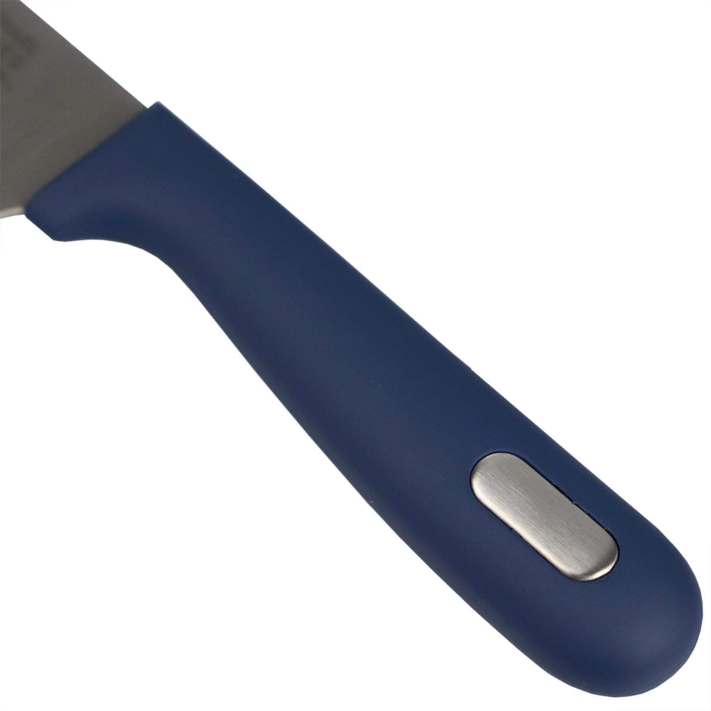 Michael Graves Design Comfortable Grip 5 Inch Stainless Steel Santoku Knife,  Indigo, FOOD PREP