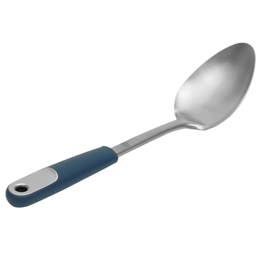Comfortable Grip Stainless Steel Solid Spoon, Indigo