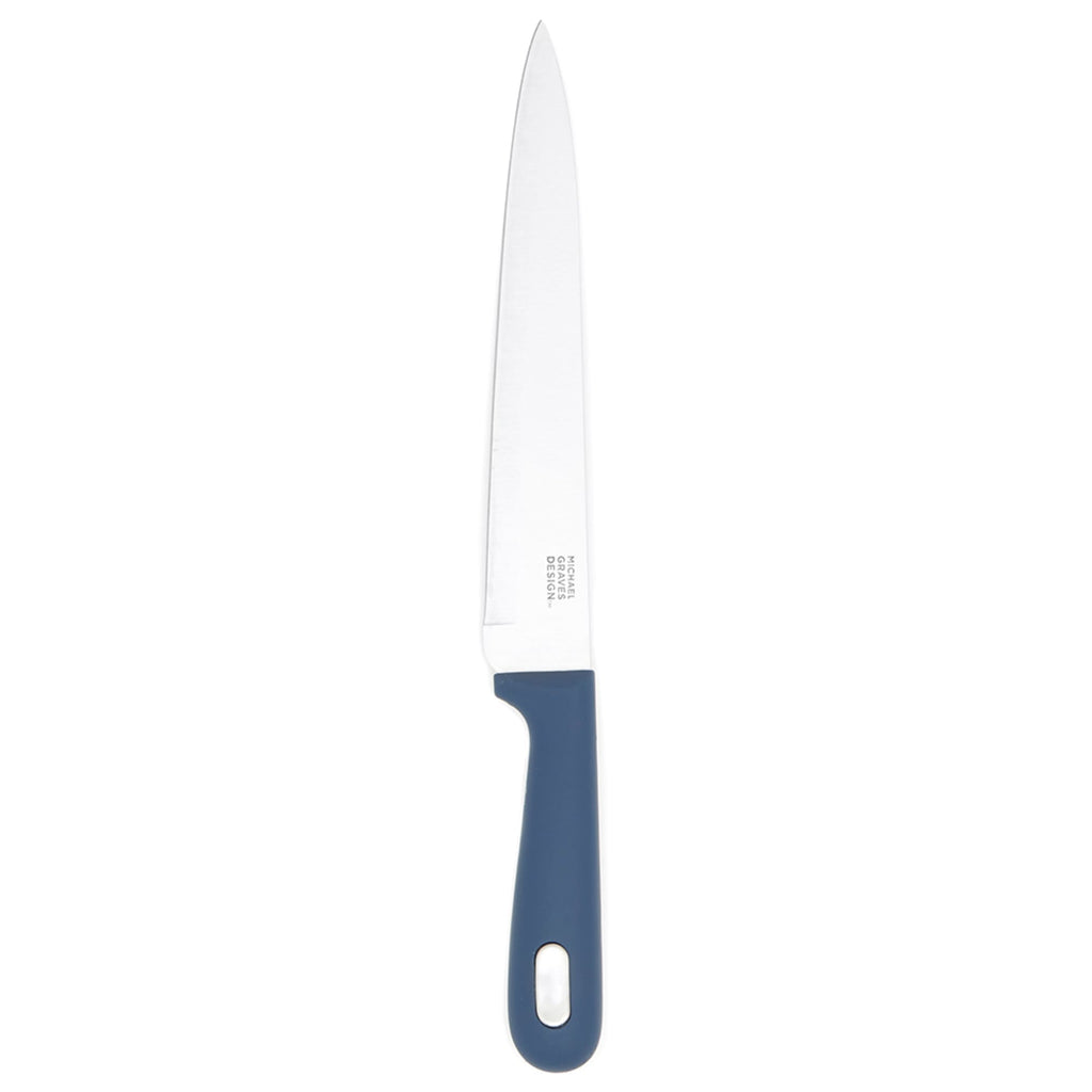 Comfortable Grip 8 inch Stainless Steel Slicing Knife, Indigo