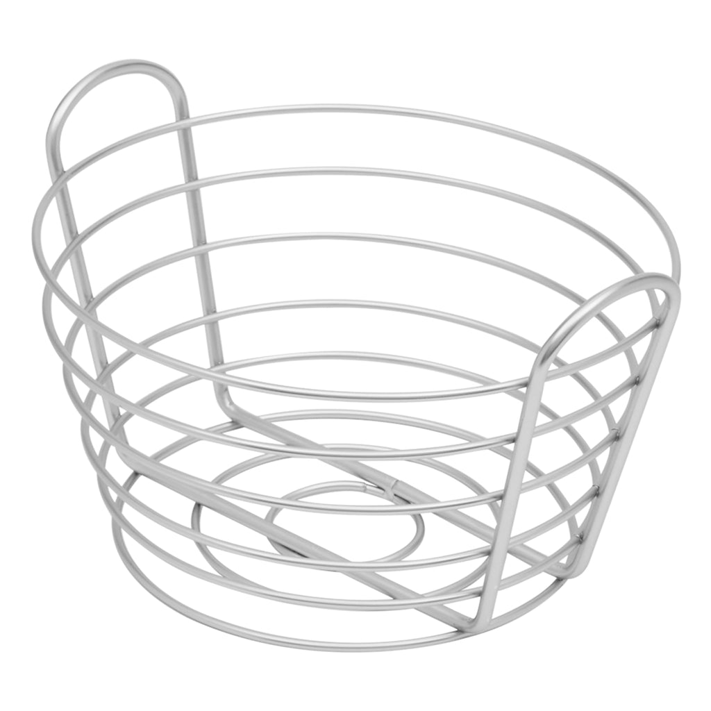 Simplicity Tapered Steel Wire Fruit Basket with Built in Open Handles, Satin Nickel