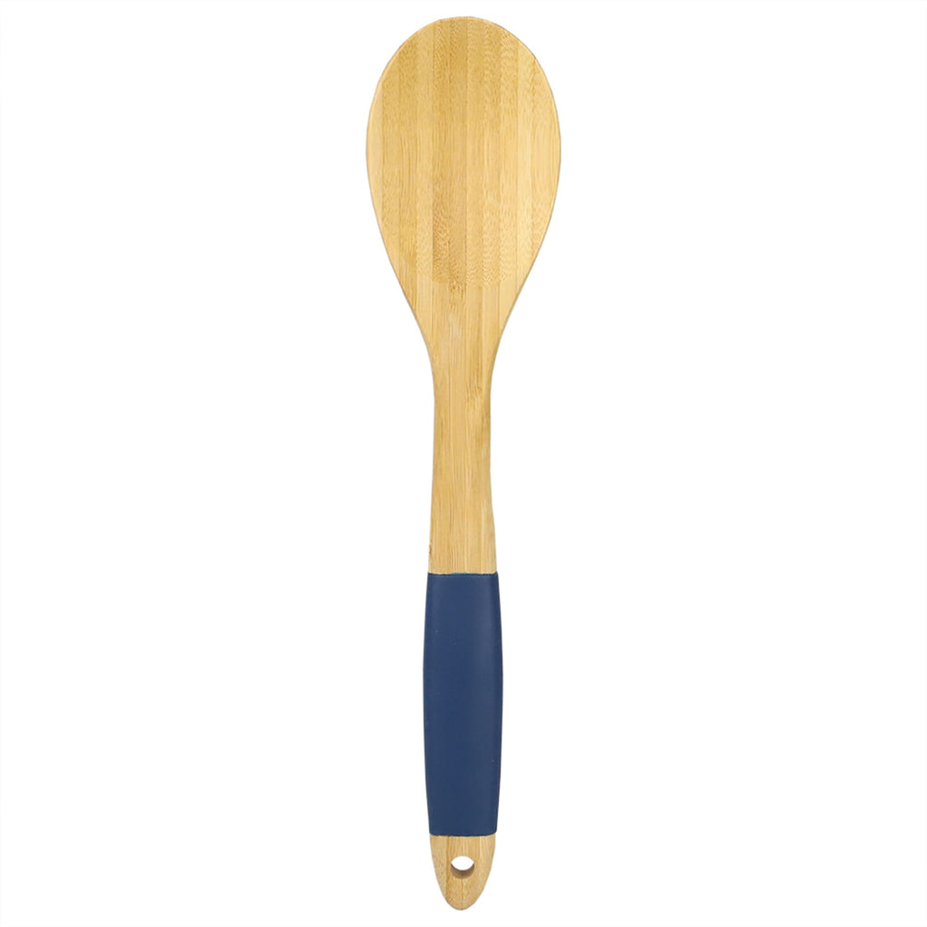 Bamboo Serving Spoon with Indigo Silicone Handle