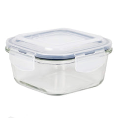 Michael Graves Design 76 Ounce High Borosilicate Glass Rectangle Food  Storage Container with Indigo Rubber Seal, FOOD PREP
