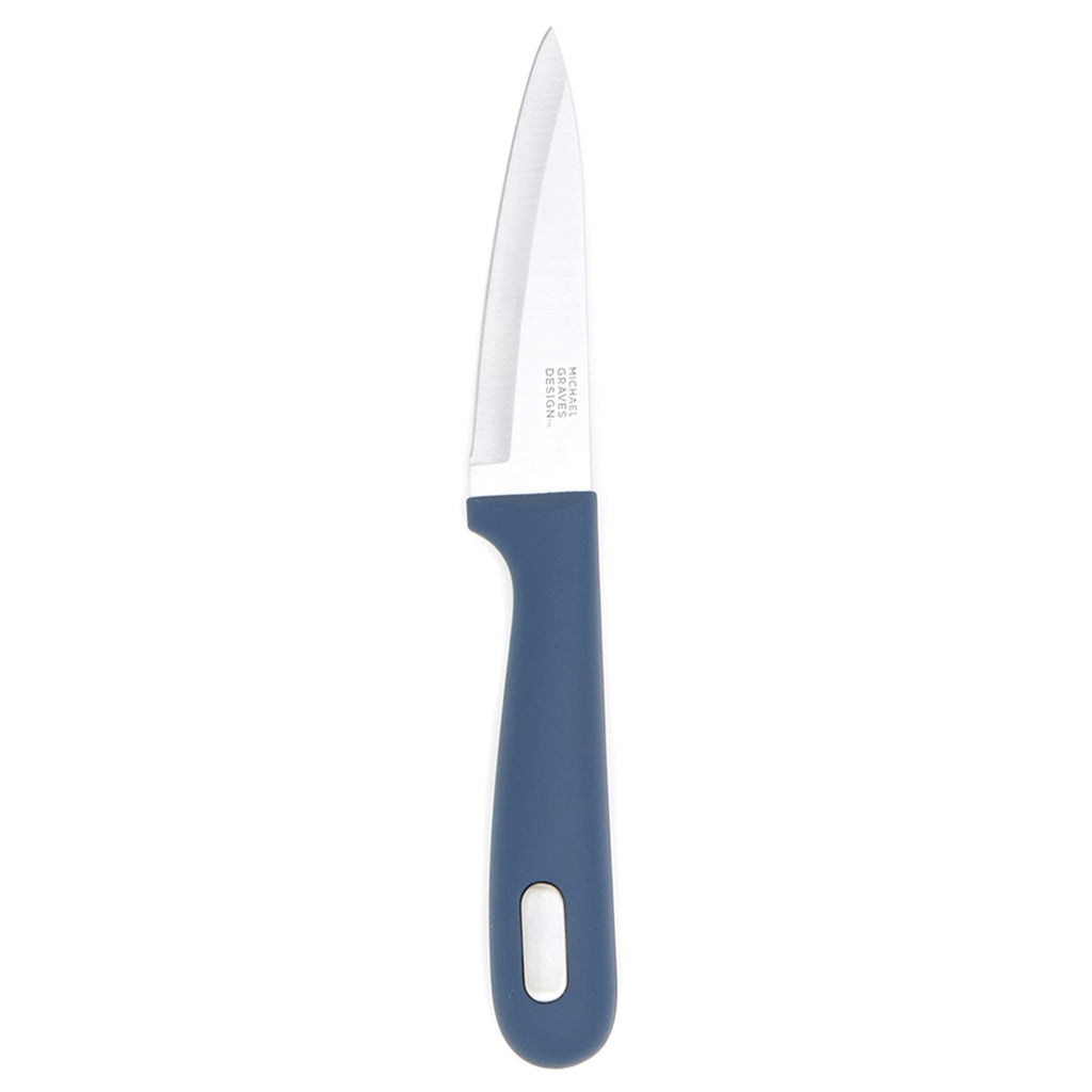 Comfortable Grip 3.5 inch Stainless Steel Paring Knife, Indigo