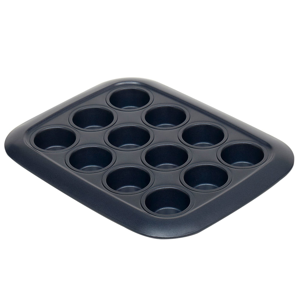 Non-Stick 12 Mini Cup Carbon Steel Muffin Pan, Indigo