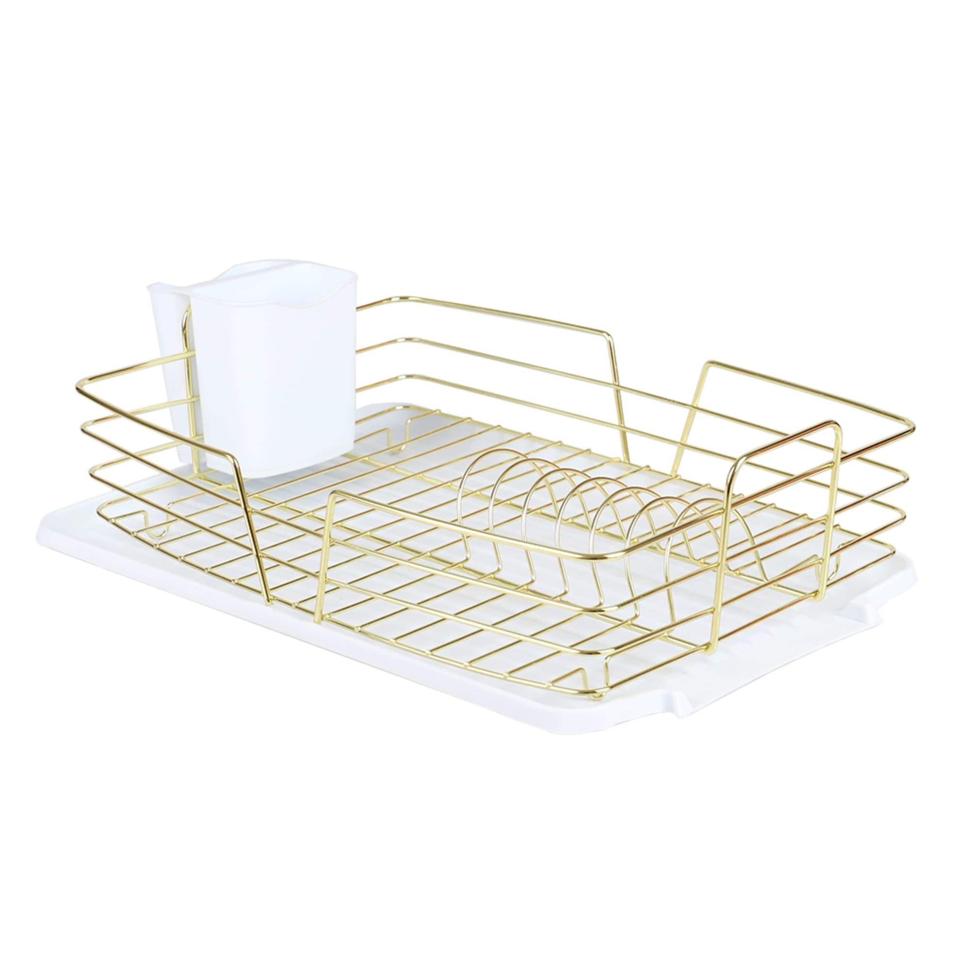 Michael Graves Design Black Finish Steel Wire Compact Dish Rack, Black, KITCHEN ORGANIZATION